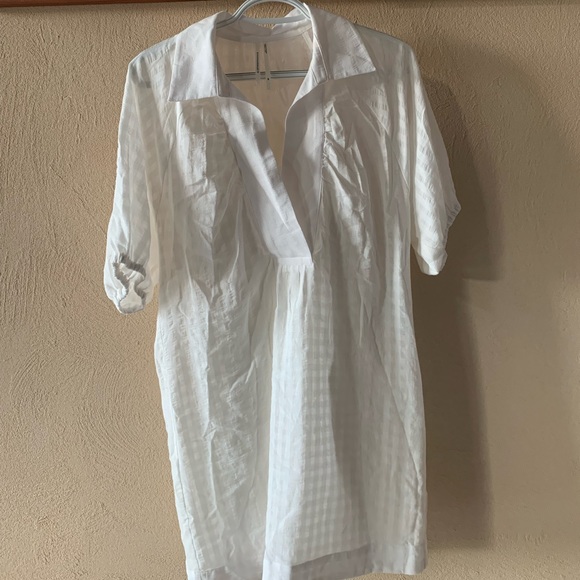 Anthropologie V-Neck Tiered-Sleeve Tunic Dress - Picture 2 of 5